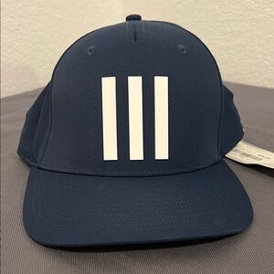 adidas Navy Blue Hat with White Stripes